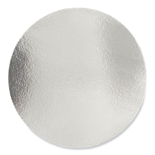 Picture of Round Aluminum To-Go Container Lids, Flat Lid, 9", Silver, Paper, 500/Carton