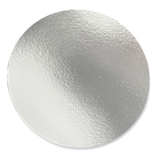 Picture of Round Aluminum To-Go Container Lids, Flat Lid, 7", Silver, Paper, 500/Carton