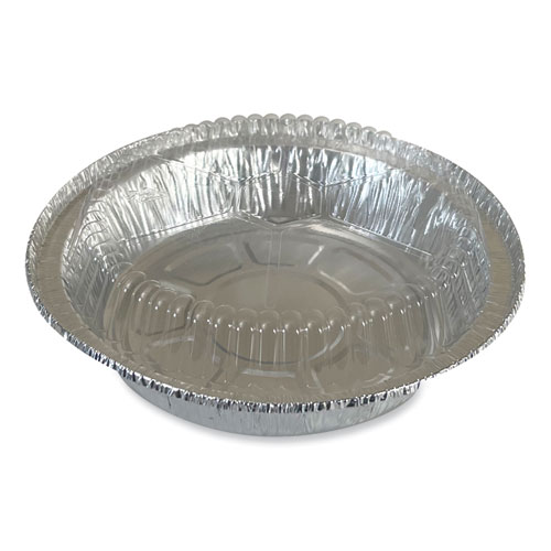 Picture of Round Aluminum To-Go Container Lids, Flat Lid, 7", Silver, Paper, 500/Carton