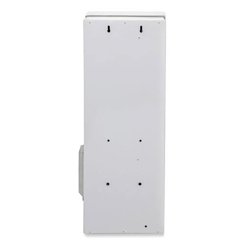 Picture of Dual Sanitary Napkin/Tampon Dispenser, 25 Cent Coin Mechanism, 11.13 x 7.63 x 26.38, White/Blue