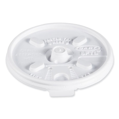 Picture of Lift n' Lock Plastic Hot Cup Lids, Fits 8 oz Cups, White, 1,000/Carton