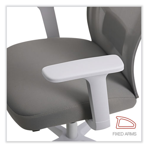 Picture of Mesh Back Fabric Task Chair, Supports Up to 275 lb, 17.32" to 21.1" Seat Height, Gray Seat, Gray Back