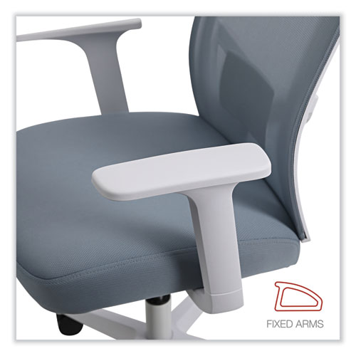 Picture of Mesh Back Fabric Task Chair, Supports Up to 275 lb, 17.32" to 21.1" Seat Height, Seafoam Blue Seat/Back