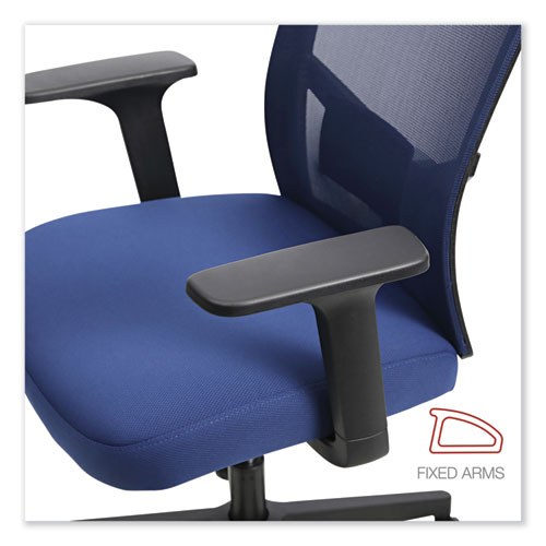 Picture of Mesh Back Fabric Task Chair, Supports Up to 275 lb, 17.32" to 21.1" Seat Height, Navy Seat, Navy Back