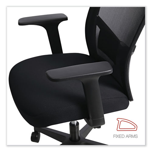 Picture of Mesh Back Fabric Task Chair, Supports Up to 275 lb, 17.32" to 21.1" Seat Height, Black Seat, Black Back