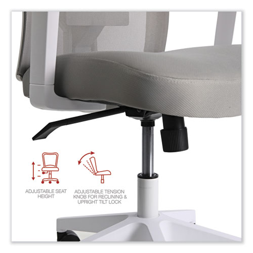 Picture of Mesh Back Fabric Task Chair, Supports Up to 275 lb, 17.32" to 21.1" Seat Height, Gray Seat, Gray Back