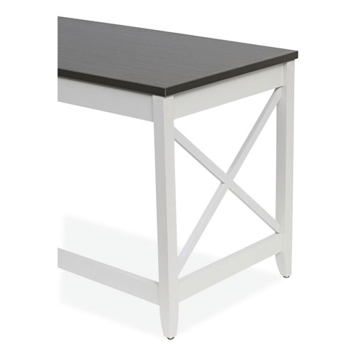 Picture of L-Shaped Farmhouse Desk, 58.27" x 58.27" x 29.53", Gray/White