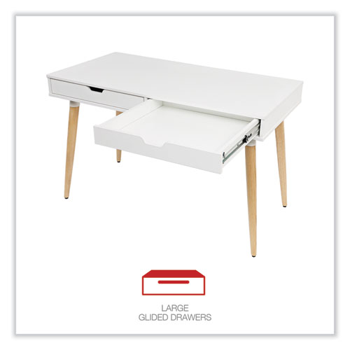 Picture of Scandinavian Writing Desk, 47.24" x 23.62" x 29.53", White/Beigewood