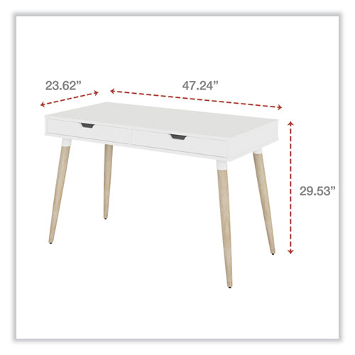 Picture of Scandinavian Writing Desk, 47.24" x 23.62" x 29.53", White/Beigewood