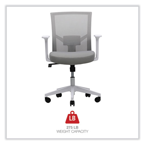 Picture of Mesh Back Fabric Task Chair, Supports Up to 275 lb, 17.32" to 21.1" Seat Height, Gray Seat, Gray Back