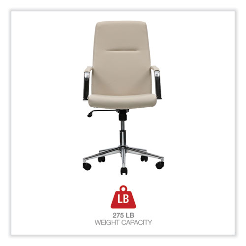 Picture of Leather Task Chair, Supports Up to 275 lb, 18.19" to 21.93" Seat Height, White Seat, White Back