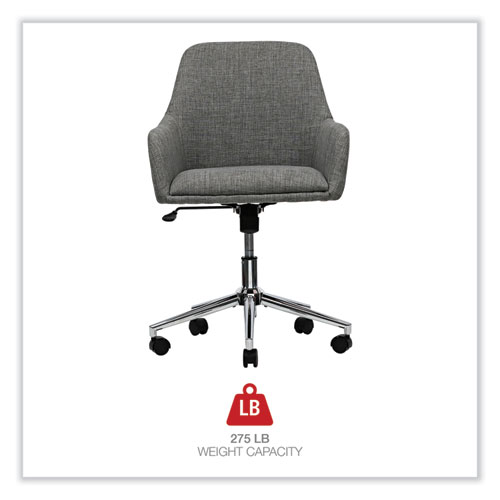 Picture of Mid-Century Task Chair, Supports Up to 275 lb, 18.9" to 22.24" Seat Height, Gray Seat, Gray Back