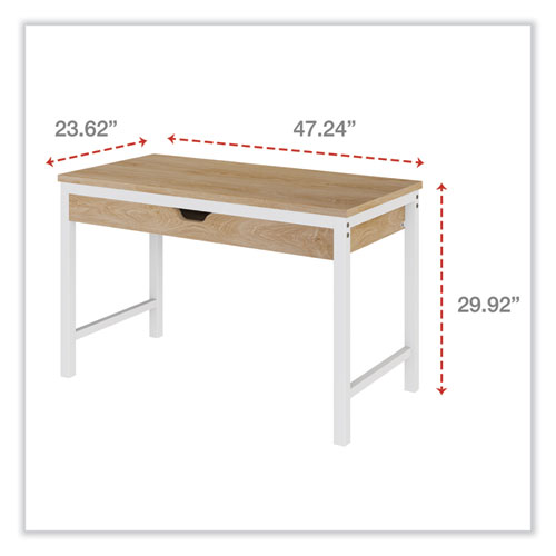 Picture of Modern Writing Desk, 47.24" x 23.62" x 29.92", Beigewood/White