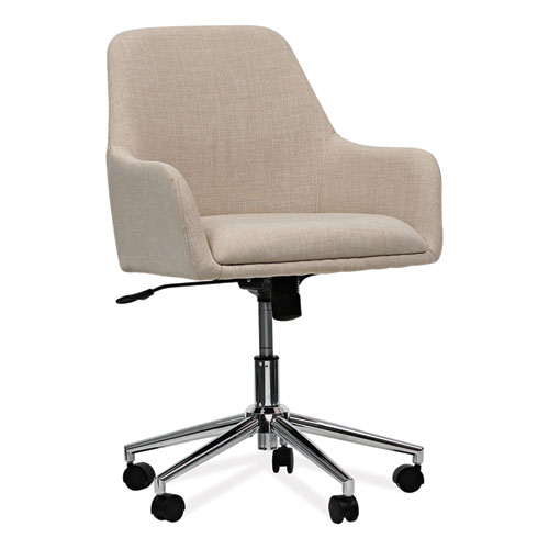 Picture of Mid-Century Task Chair, Supports Up to 275 lb, 18.9" to 22.24" Seat Height, Cream Seat, Cream Back