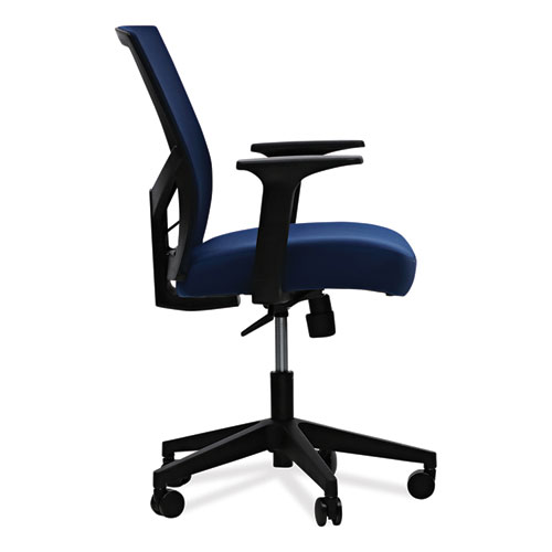 Picture of Mesh Back Fabric Task Chair, Supports Up to 275 lb, 17.32" to 21.1" Seat Height, Navy Seat, Navy Back