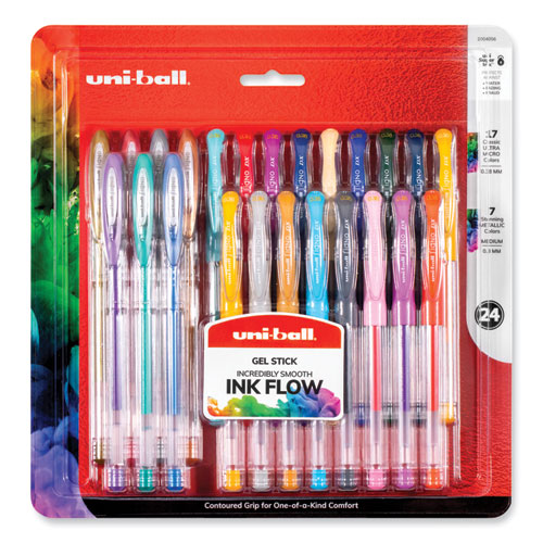 Picture of Gel Pen, Stick, Assorted Point Sizes, Assorted Ink and Barrel Colors, 24/Pack