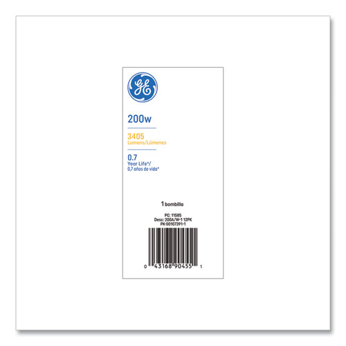 Picture of Incandescent Basic Bulb, A21, 200 W, Soft White