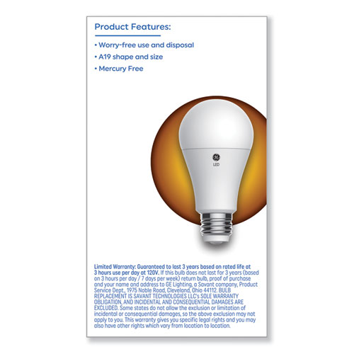 Picture of Classic LED SW Non-Dim A19 3-Way Light Bulb, 6 W; 12 W; 17 W, Soft White