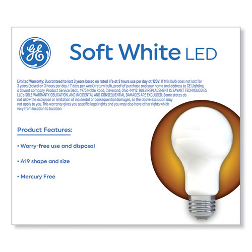 Picture of Classic LED Non-Dim A19 Light Bulb, 8 W, Soft White, 2/Pack