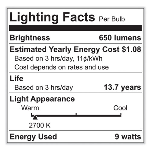 Picture of Classic LED Non-Dim A19 Light Bulb, 9 W, Daylight, 2/Pack