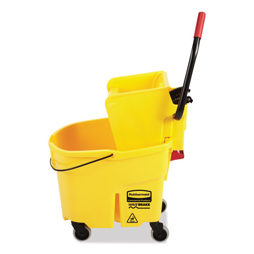 Picture of WaveBrake 2.0 Bucket/Wringer Combos, Side-Press, 35 qt, Plastic, Yellow