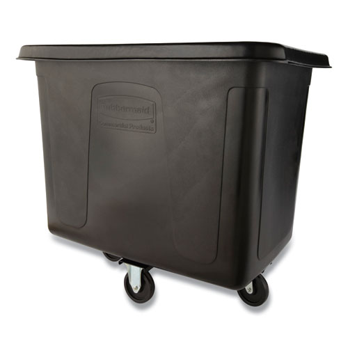 Picture of Cube Truck, 12 cu ft, 400 lb Capacity, Medium-Density Polyethylene/Metal Frame, Black