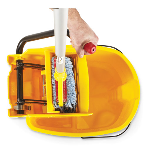 Picture of WaveBrake 2.0 Bucket/Wringer Combos, Side-Press, 35 qt, Plastic, Yellow