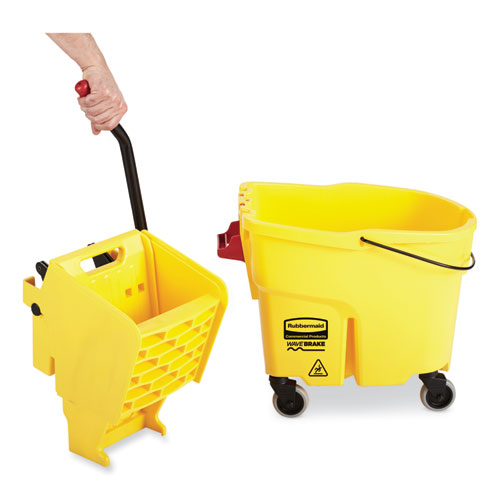 Picture of WaveBrake 2.0 Bucket/Wringer Combos, Side-Press, 26 qt, Plastic, Yellow