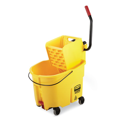 Picture of WaveBrake 2.0 Bucket/Wringer Combos, Side-Press, 26 qt, Plastic, Yellow