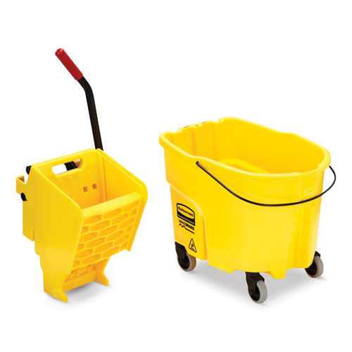 Picture of WaveBrake 2.0 Bucket/Wringer Combos, Side-Press, 35 qt, Plastic, Yellow