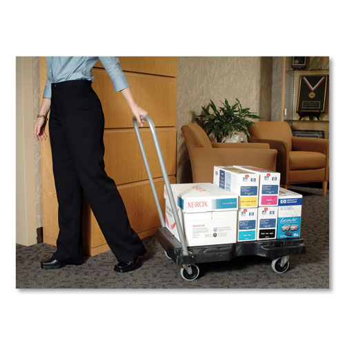 Picture of Triple Trolley Platform Truck with Angled-Loop Handle, 500 lb Capacity, 20.5 x 32.5 x 35, Black