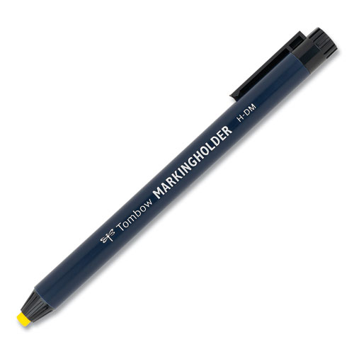 Picture of Wax-Based Marking Pencil, 4.4 mm, Yellow Wax, Navy Blue Barrel, 10/Box