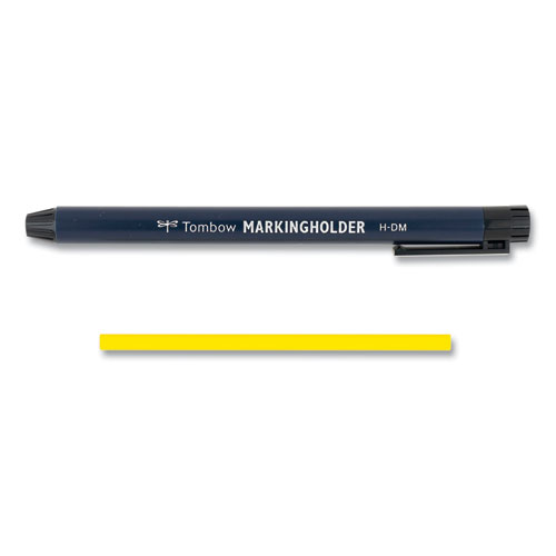 Picture of Wax-Based Marking Pencil, 4.4 mm, Yellow Wax, Navy Blue Barrel, 10/Box