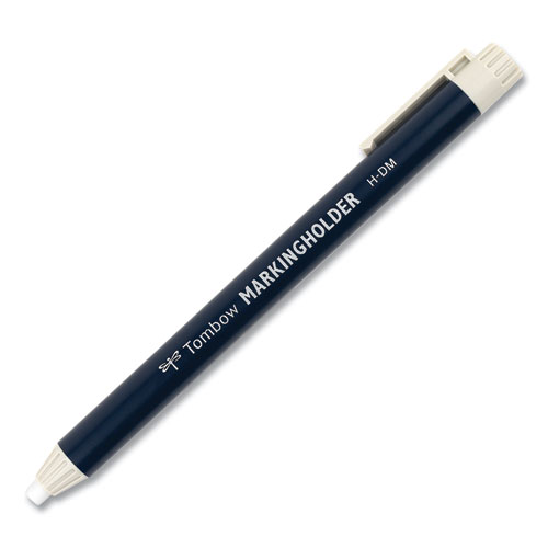 Picture of Wax-Based Marking Pencil, 4.4 mm, White Wax, Navy Blue Barrel, 10/Box