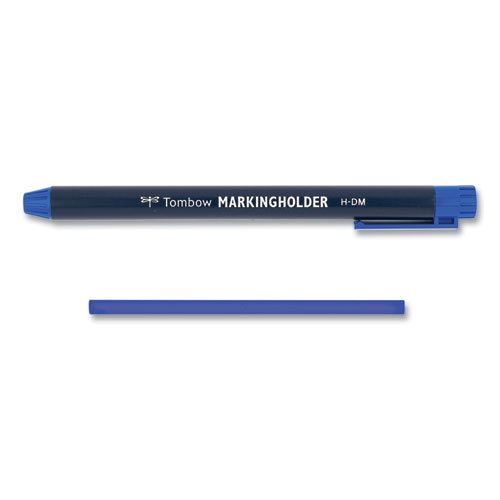 Picture of Wax-Based Marking Pencil, 4.4 mm, Blue Wax, Navy Blue Barrel, 10/Box