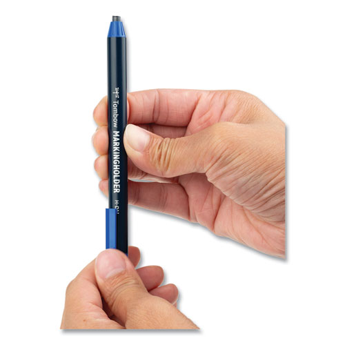 Picture of Wax-Based Marking Pencil, 4.4 mm, Blue Wax, Navy Blue Barrel, 10/Box