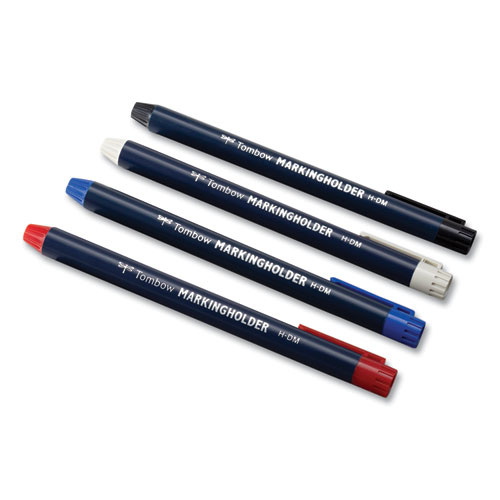 Picture of Wax-Based Marking Pencil, 4.4 mm, Blue Wax, Navy Blue Barrel, 10/Box