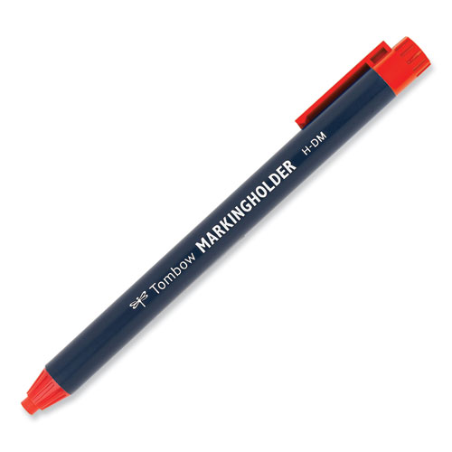 Picture of Wax-Based Marking Pencil, 4.4 mm, Red Wax, Navy Blue Barrel, 10/Box