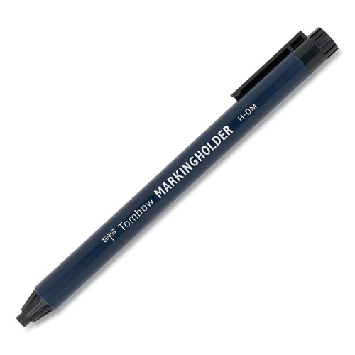 Picture of Wax-Based Marking Pencil, 4.4 mm, Black Wax, Navy Blue Barrel, 10/Box