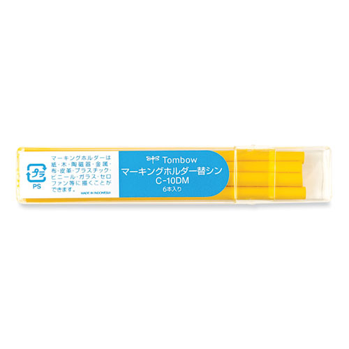 Picture of Mechanical Wax-Based Marking Pencil Refills. 4.4 mm, Yellow, 10/Box