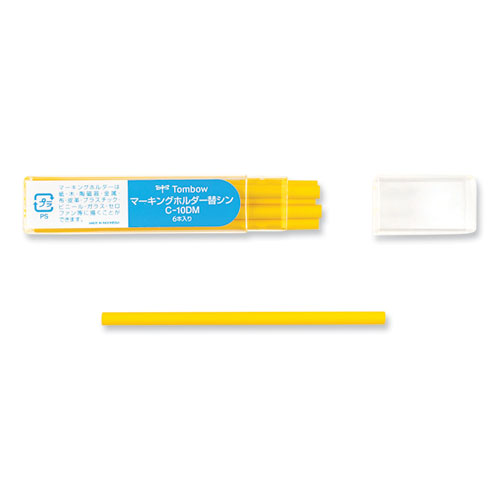 Picture of Mechanical Wax-Based Marking Pencil Refills. 4.4 mm, Yellow, 10/Box