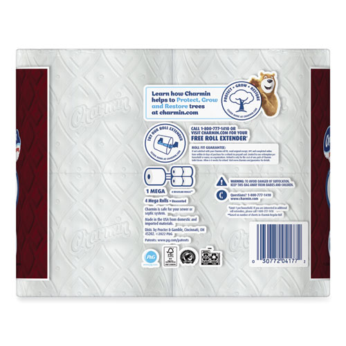 Picture of Ultra Strong Bathroom Tissue, Septic Safe, 2-Ply, White, 242 Sheet/Roll, 4/Pack, 8 Packs/Carton