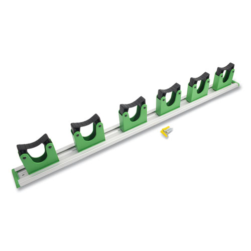 Picture of Hang Up Cleaning Tool Holder, 28w x 3.15d x 2.17h, Silver/Green