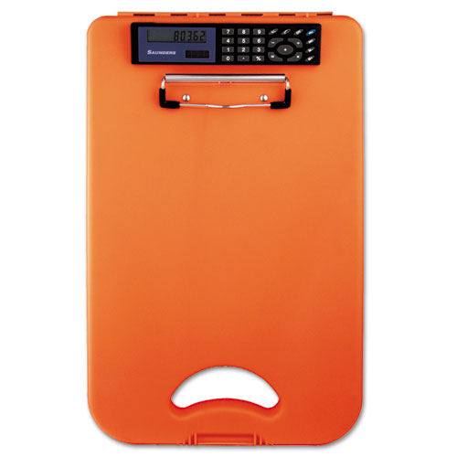 Picture of DeskMate II with Calculator, 0.5" Clip Capacity, Holds 8.5 x 11 Sheets, Hi-Vis Orange