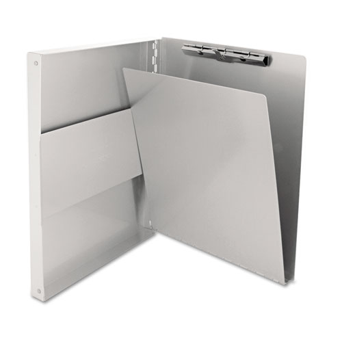 Snapak+Aluminum+Side-Open+Forms+Folder%2C+0.5%26quot%3B+Clip+Capacity%2C+Holds+8.5+x+11+Sheets%2C+Silver