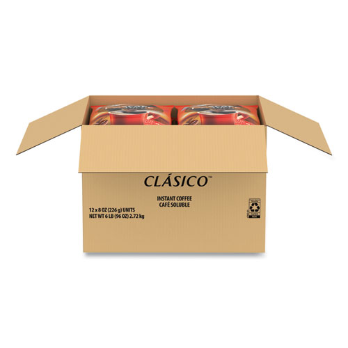 Picture of Clasico Dark Roast Instant Coffee, 8 oz, 12/Carton