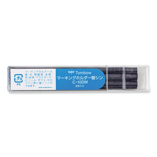 Picture of Mechanical Wax-Based Marking Pencil Refills, 4.4 mm, Blue, 10/Box