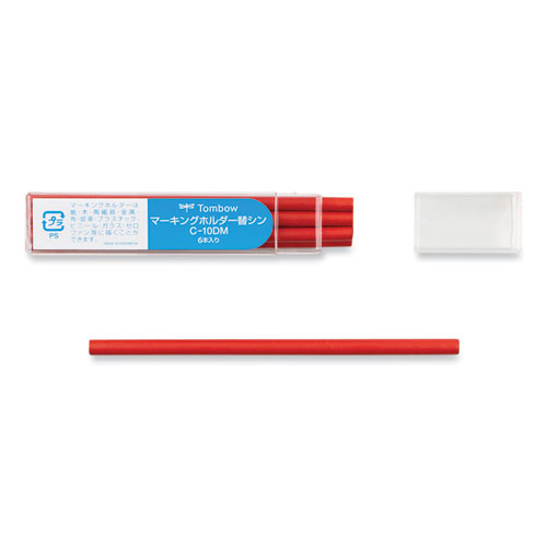 Picture of Mechanical Wax-Based Marking Pencil Refills, 4.4 mm, Red, 10/Box