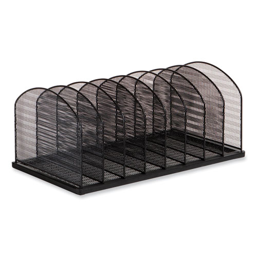 Picture of Onyx Mesh Desk Organizer, Eight Upright Sections, Letter to Legal Size Files, 19.25 x 10.87 x 8.5, Black