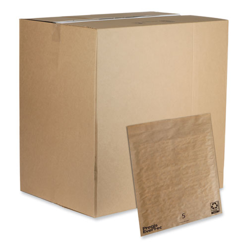 Picture of EverTec Curbside Recyclable Padded Mailer, #5, Kraft Paper, Self-Adhesive Closure, 12 x 15, Brown, 100/Carton